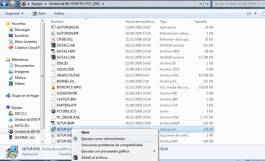 Imagen tutorial PC Futbol 2001 plantillas actualizadas 04