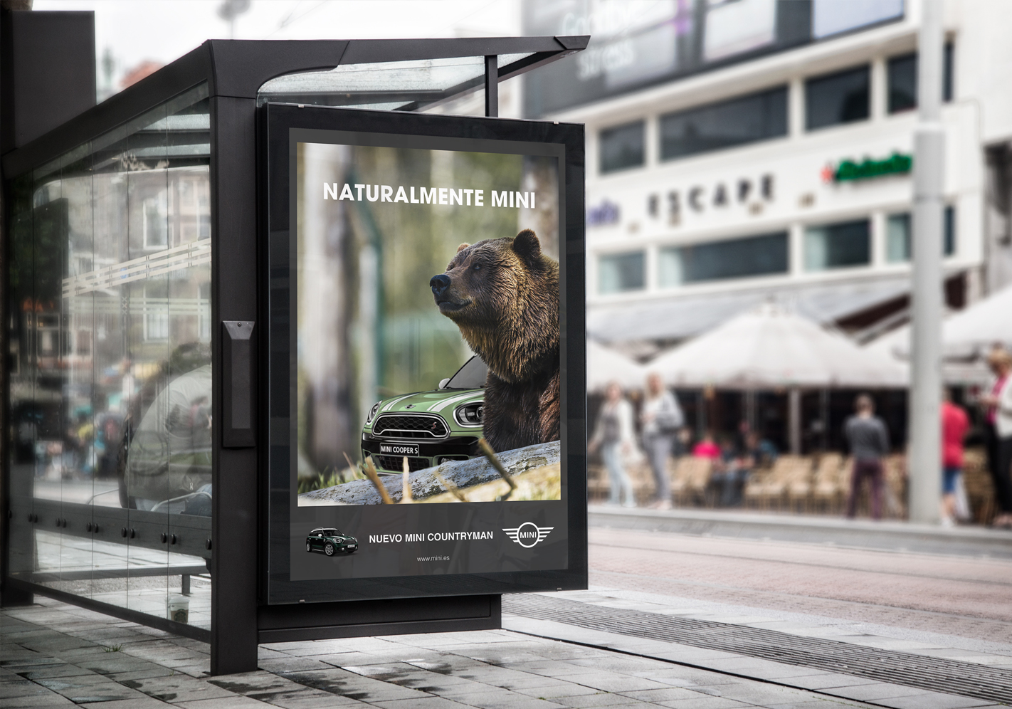 Mockup de publicidad de Mini.